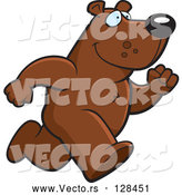 Vector of a Cartoon Bear Mascot on the Run by Cory Thoman