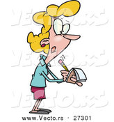 Vector of a Cartoon Blond Woman Writing Notes by Toonaday