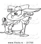 Vector of a Cartoon Boy Comedian - Outlined Coloring Page by Toonaday