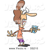 Vector of a Cartoon Brunette Woman Holding Poison by Toonaday