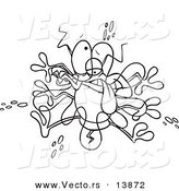 Vector of a Cartoon Bug Splatting on a Windshield - Coloring Page Outline by Toonaday