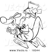 Vector of a Cartoon Business Kangaroo - Outlined Coloring Page by Toonaday