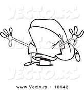 Vector of a Cartoon Businessman with His Head in a Hole - Outlined Coloring Page by Toonaday