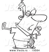 Vector of a Cartoon Careless Businessman - Outlined Coloring Page by Toonaday