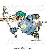 Vector of a Cartoon Clumsy Hockey Player by Toonaday