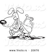 Vector of a Cartoon Comedian Dog - Coloring Page Outline by Toonaday