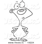 Vector of a Cartoon Confused Rodent - Outlined Coloring Page by Toonaday