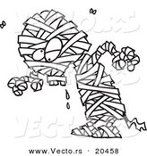 Vector of a Cartoon Creepy Mummy - Coloring Page Outline by Toonaday