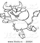Vector of a Cartoon Dancing Cow - Coloring Page Outline by Toonaday