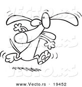 Vector of a Cartoon Dancing Dog - Outlined Coloring Page by Toonaday