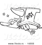 Vector of a Cartoon Debt Anvil Crushing a Man - Outlined Coloring Page Drawing by Toonaday