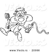 Vector of a Cartoon Dental Gopher - Coloring Page Outline by Toonaday