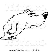 Vector of a Cartoon Disgruntled Bear - Outlined Coloring Page by Toonaday