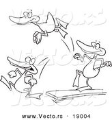 Vector of a Cartoon Diving Board - Outlined Coloring Page by Toonaday