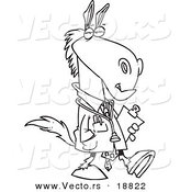 Vector of a Cartoon Doctor Horse - Outlined Coloring Page by Toonaday