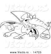 Vector of a Cartoon Dracula Elephant Trunk or Treating on Halloween - Coloring Page Outline by Toonaday