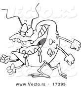 Vector of a Cartoon Drooling Bug - Coloring Page Outline by Toonaday
