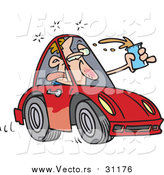 Vector of a Cartoon Drunk Driver Holding out a Beer by Toonaday
