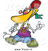 Vector of a Cartoon Duck Rapper Musician by Toonaday
