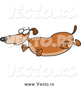 Vector of a Cartoon Fat Wiener Dog by Toonaday