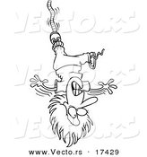 Vector of a Cartoon Female Bungee Jumper - Coloring Page Outline by Toonaday