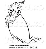 Vector of a Cartoon Floating Vampire - Outlined Coloring Page by Toonaday