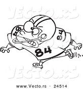 Vector of a Cartoon Football Blocker - Outlined Coloring Page by Toonaday