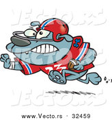 Vector of a Cartoon Football Bulldog Running by Toonaday