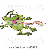 Vector of a Cartoon Frog Dancing on National Dance Day by Toonaday