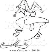 Vector of a Cartoon Frog Fool - Outlined Coloring Page by Toonaday