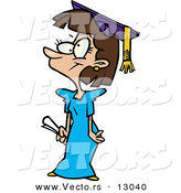 Vector of a Cartoon Girl Graduate by Toonaday