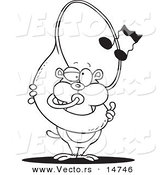 Vector of a Cartoon Gopher Playing a Tuba - Coloring Page Outline by Toonaday