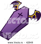 Vector of a Cartoon Halloween Vampire Coffin Flying Away by Zooco