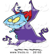 Vector of a Cartoon Halloween Vampire Running by Toonaday