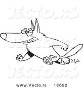 Vector of a Cartoon Hero German Shepherd - Outlined Coloring Page by Toonaday