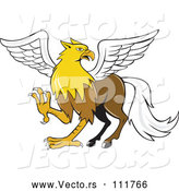Vector of a Cartoon Hippogriff Mythical Creature Mascot by Patrimonio