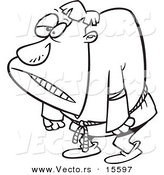 Vector of a Cartoon Hunchback - Coloring Page Outline by Toonaday