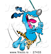 Vector of a Cartoon Jungle Dog Swinging on a Vine by Toonaday