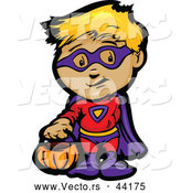 Vector of a Cartoon Kid in a Super Hero Costume by Chromaco