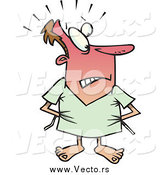 Vector of a Cartoon Male Hospital Patient Trying to Cover up His Rear by Toonaday