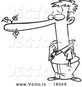 Vector of a Cartoon Male Liar with a Long Nose - Outlined Coloring Page by Toonaday