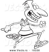 Vector of a Cartoon Male Runner - Outlined Coloring Page by Toonaday