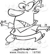 Vector of a Cartoon Man Hopping - Outlined Coloring Page by Toonaday