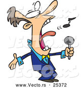 Vector of a Cartoon Man Singing Loud by Toonaday
