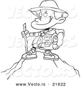 Vector of a Cartoon Mountain - Outlined Coloring Page by Toonaday