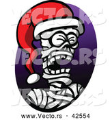 Vector of a Cartoon Mummy Wearing a Santa Hat by Zooco