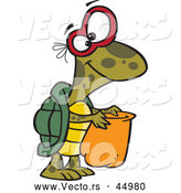Vector of a Cartoon Nerd Turtle Trick-or-Treating on Halloween by Toonaday