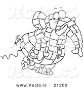 Vector of a Cartoon Patchwork Elephant - Coloring Page Outline by Toonaday