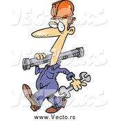Vector of a Cartoon Pipe Rigger Plumber by Toonaday
