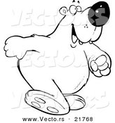 Vector of a Cartoon Polar Bear Walking Upright - Outlined Coloring Page by Toonaday